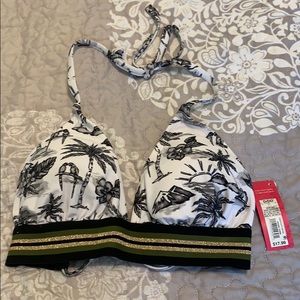 Tropical Print Bikini Top